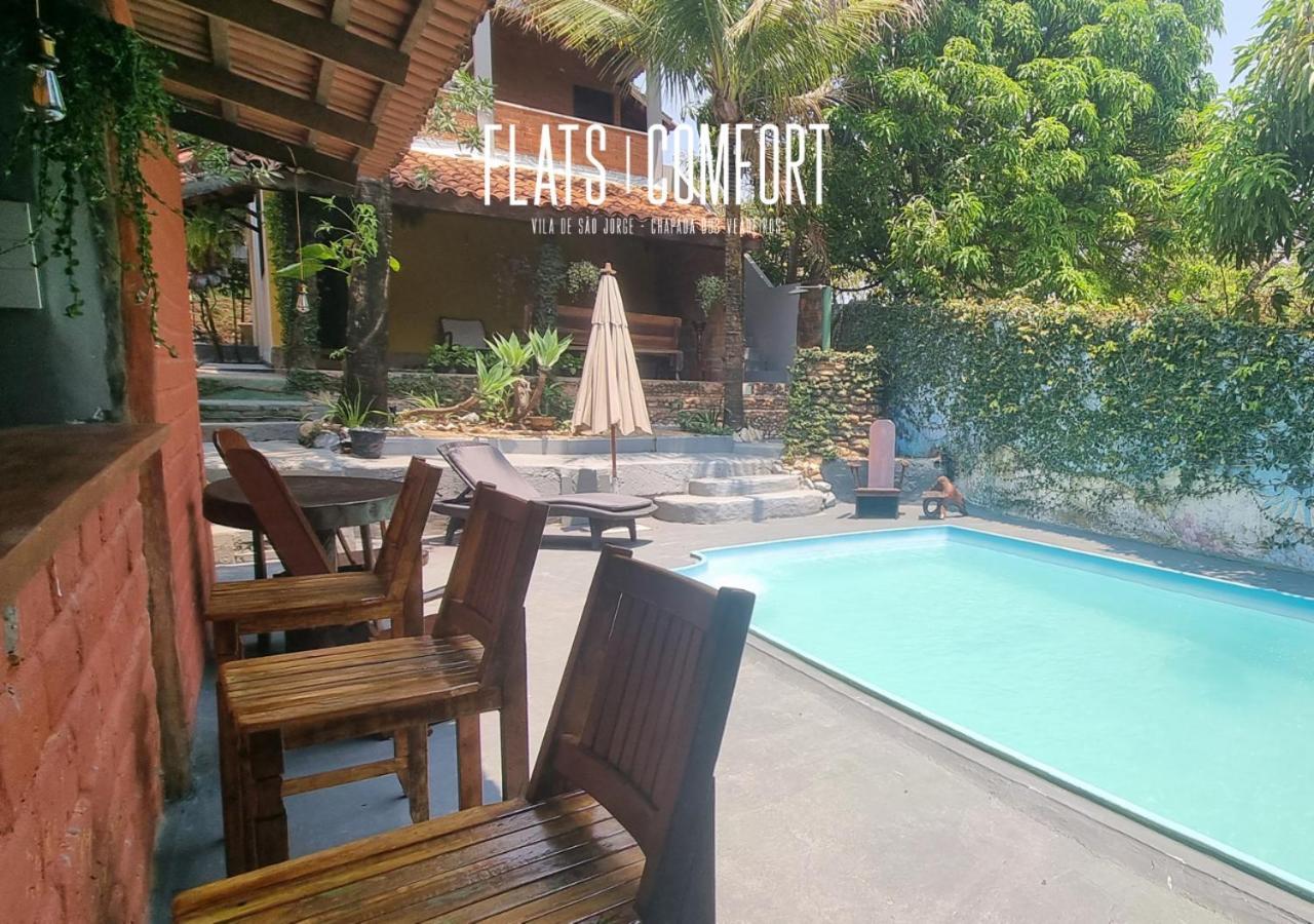 Novidade Flats Comfort Na Vila De Sao Jorge - Chapada Dos Veadeiros Hotel Luaran gambar